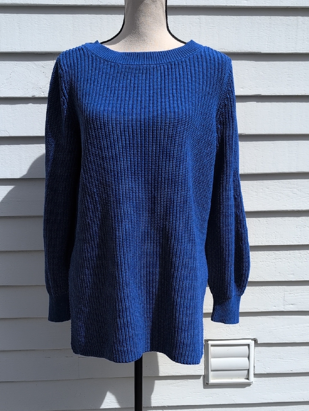 LOFT Open Back Tunic Ribbed Knit Sweater